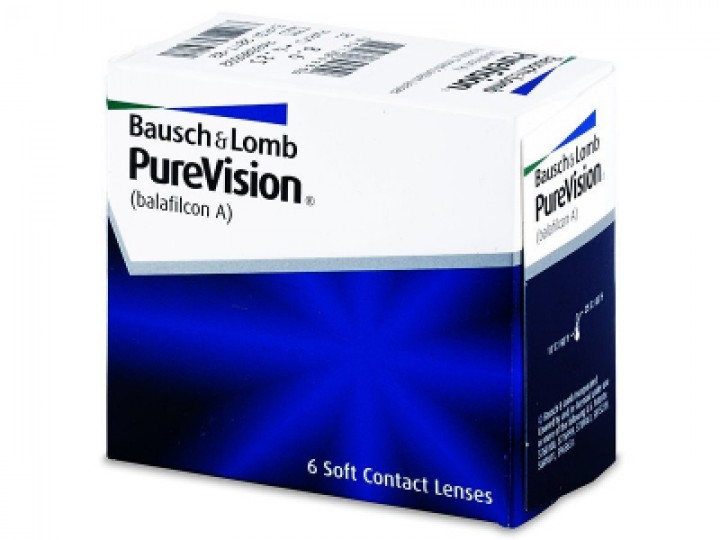 PureVision - Μηνιαίοι φακοί επαφής Σιλικόνης-Υδρογέλης (6 φακοί)