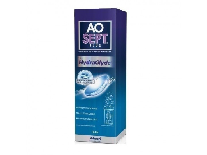 Alcon AO SEPT PLUS HydraGlyde 360ml  - Υγρό φακών επαφής 
